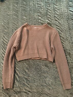 Pacsun cropped knit sweater in brown